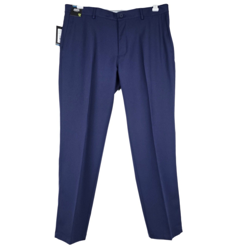 Roundtree & Yorke Performance Andrew Straight Fit Pants Peacoat Navy 38x30 NEW